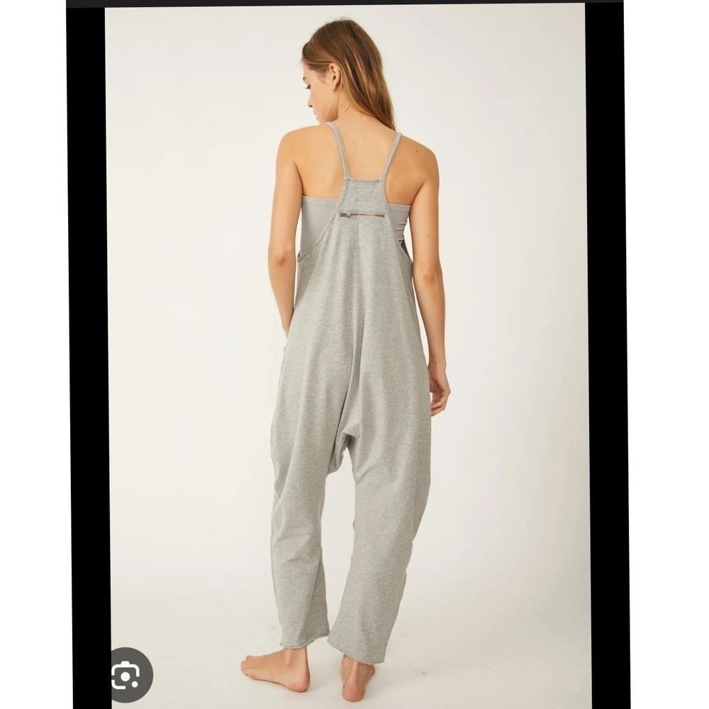 Free People Movement Hot Shot Onesie Heather Gray Relaxed Jumpsuit Womens Medium - Picture 4 of 12
